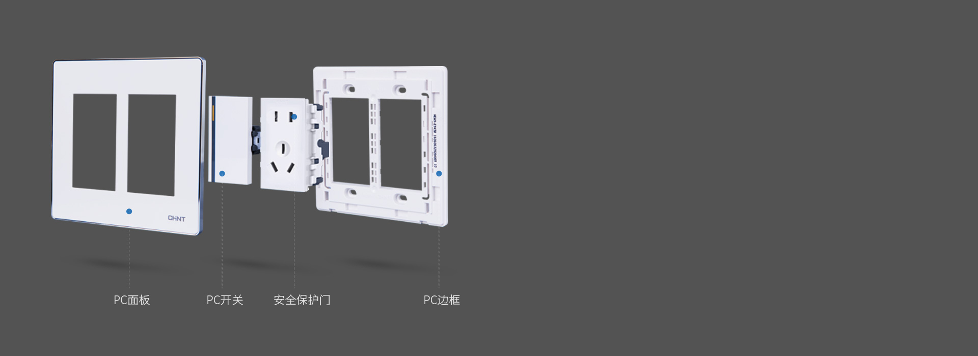 產品解析 圖示為一開五孔10A插座結構...