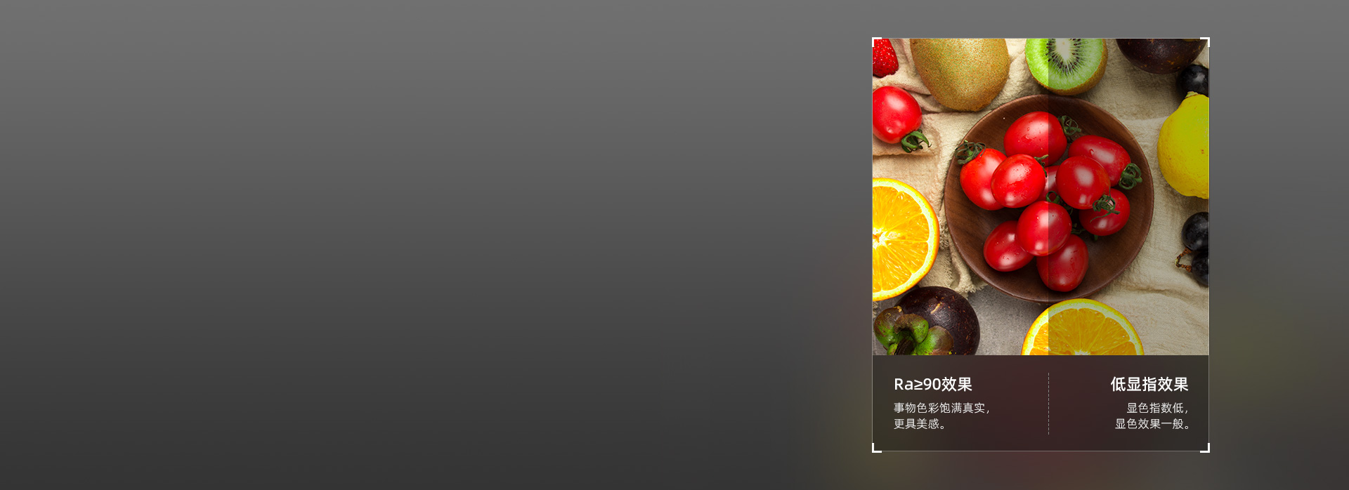 陽光般顯色，濾鏡般美感 顯色指數Ra≥...