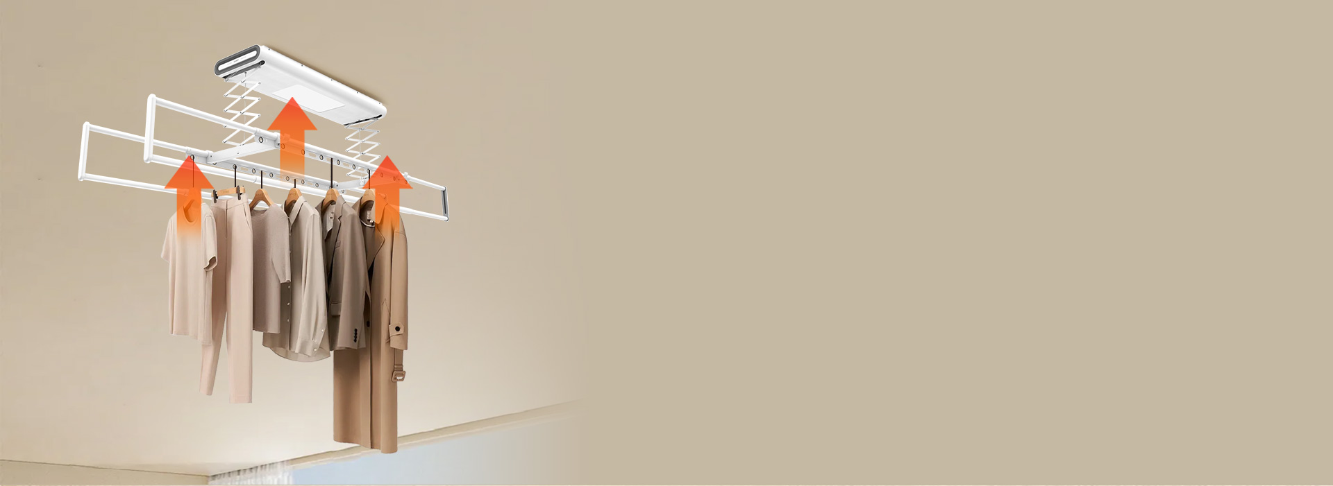 輕抬自上升，晾衣更輕松 晾完衣物后，用...