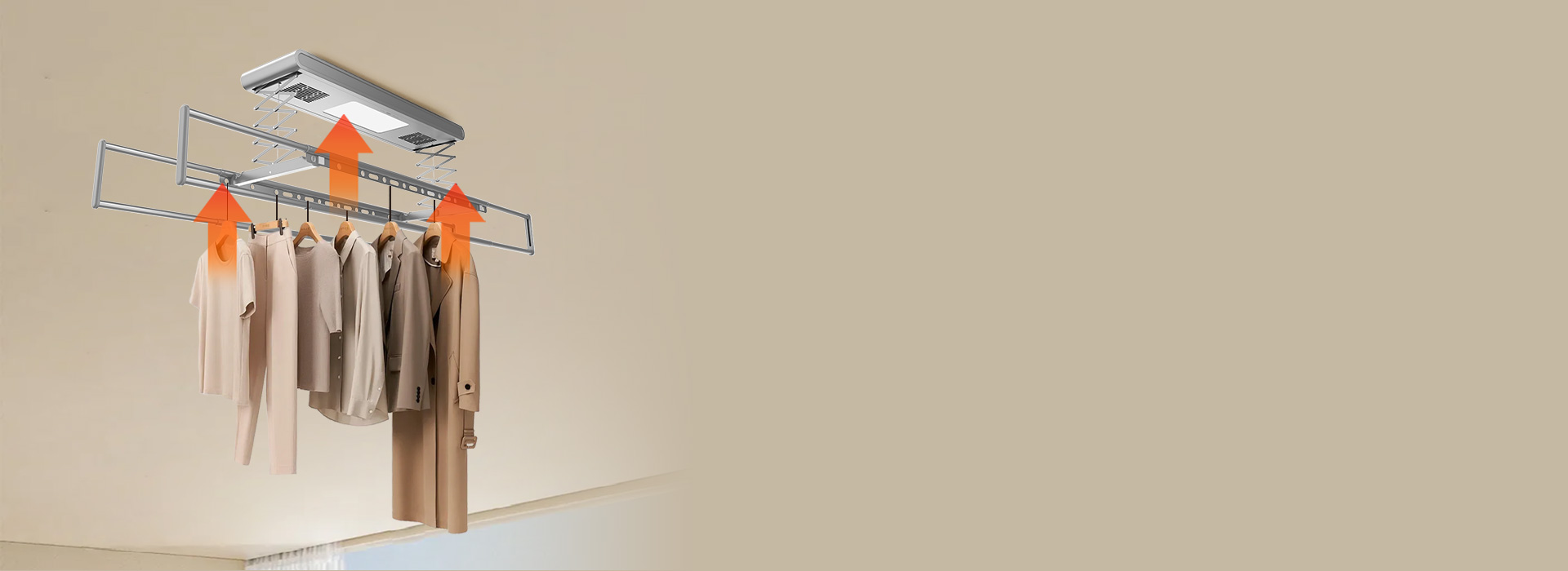 輕抬自上升，晾衣更輕松 晾完衣物后，用...