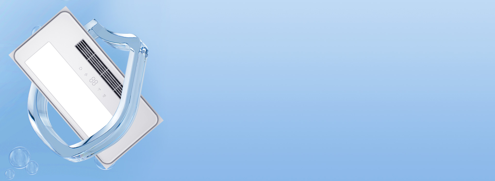 嚴(yán)密防水，安心沐浴 取暖換氣采用雙核塑...