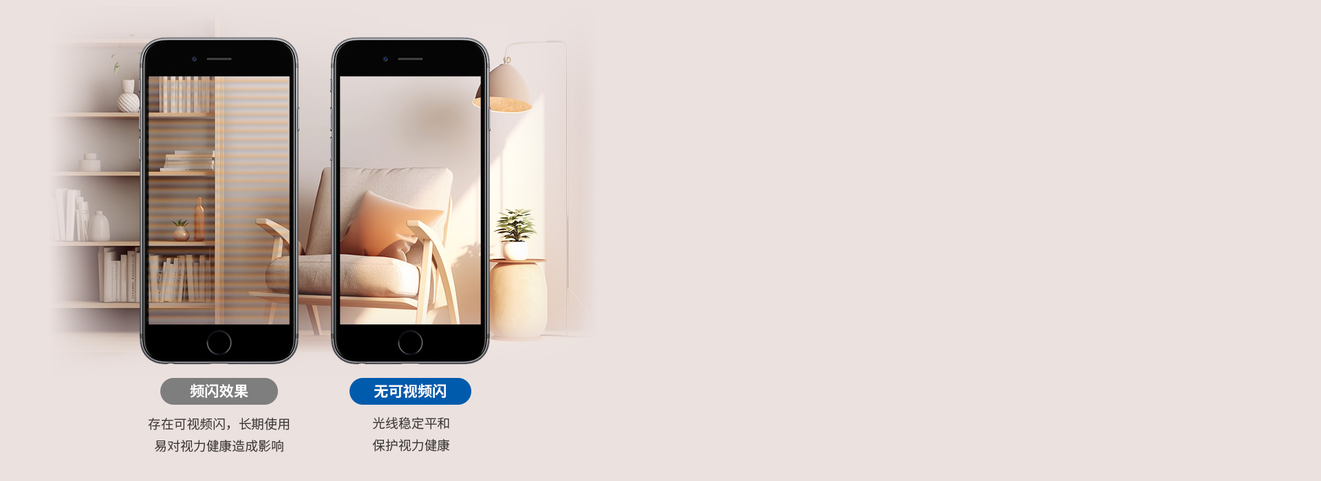 無可視頻閃 采用智能恒流驅動，出光穩定...
