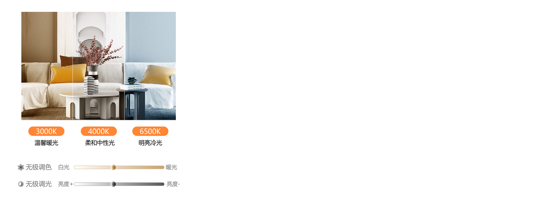 無極調光調色 可以簡單一點，享受冷暖光...